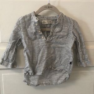 Zara baby linen tunic shirt 6/9 months